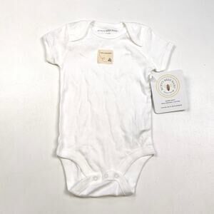 Burt's Bees Onesie Baby Sz 3-6m Logo Basic Everyday Casual Short Sleeve
